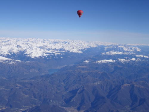 Alpensicht bis zum Anschlag im Ballon